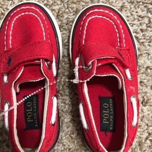 Polo Ralph Lauren red deck shoes Size 7 toddler